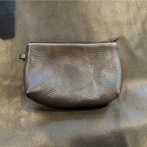 Navy blue vintage leather clutch